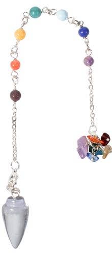 Gemstone Pendulum Chakra Chain Curved Clear