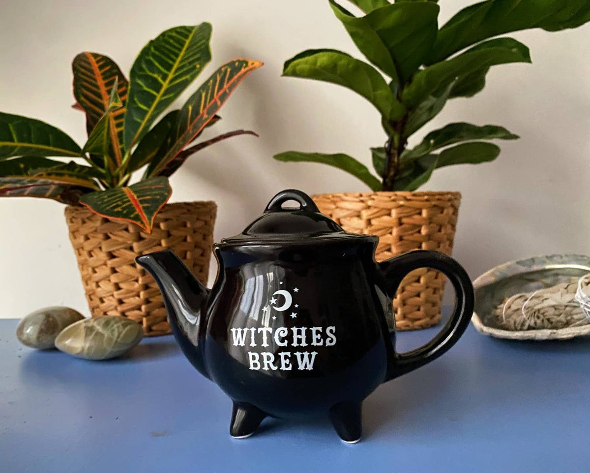Witches Brew Black Ceramic Tea Pot