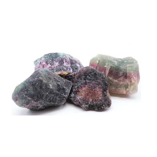 Multi Fluorite 'A' rough stone 1kg - China