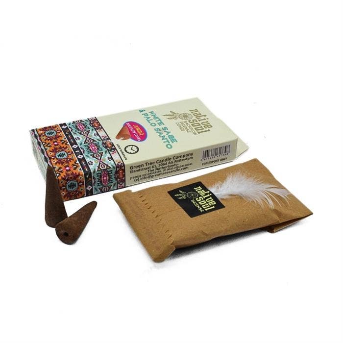 Green Tree Jumbo Backflow Cones White Sage & Palo Santo