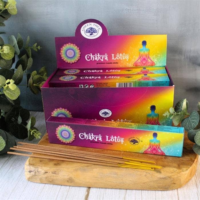 Green Tree Chakra Lotus Natural Masala Incense 15 grams
