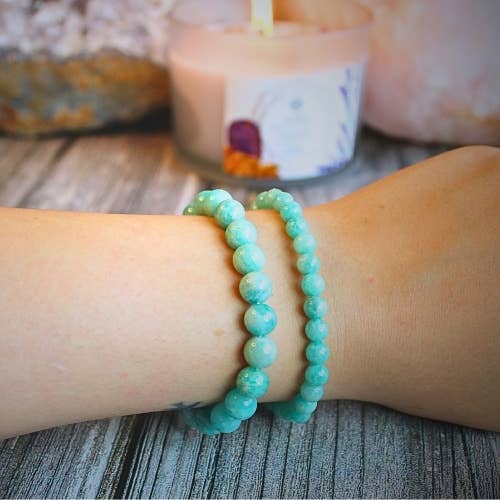 Amazonite 'AA' beaded Bracelet 8 mm - Mozambique