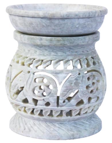 Pillar shape white aromaburner with Assorted designs