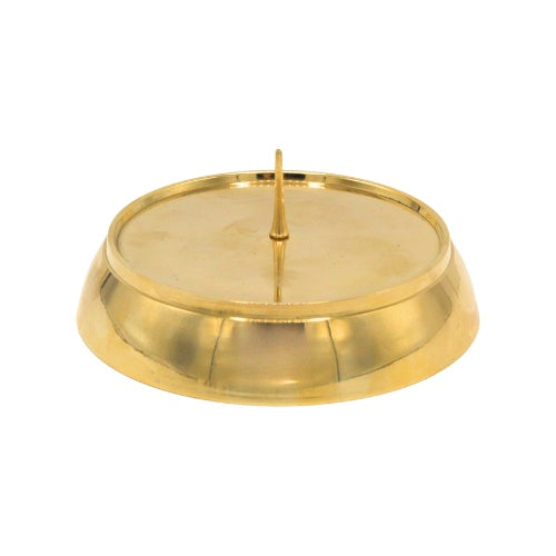 Brass Candle Holder with Spike - Polished Finish, Set of 4