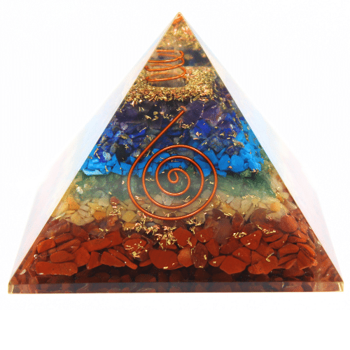 Chakra layers with spiral pyramid