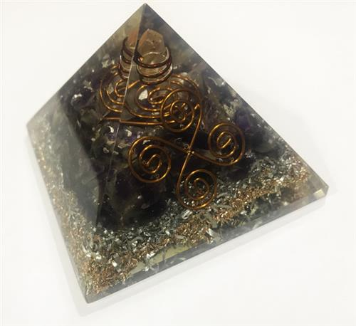Amethyst-aluminum orgonite pyramid