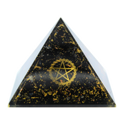 Black Tourmaline Pentagram Orgone Pyramid With Charge Crysta