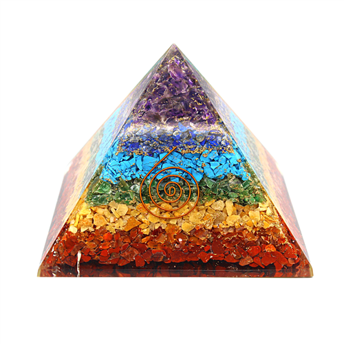 XL Orgone Pyramid with 7 Chakras Layers 12cm-14cm
