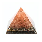 Rose Quartz copper layer orgone baby pyramid