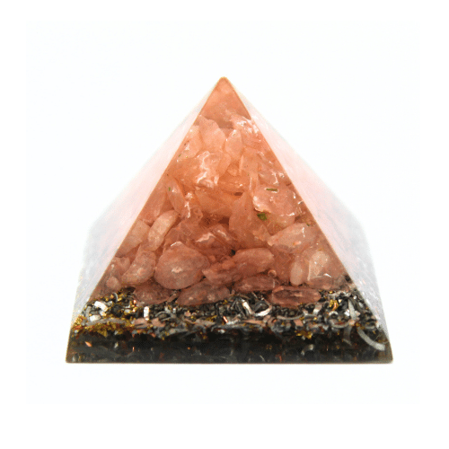 Rose Quartz copper layer orgone baby pyramid