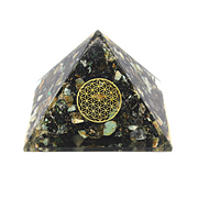 Large orgonite pyramide Chrysocolla Flower of Life