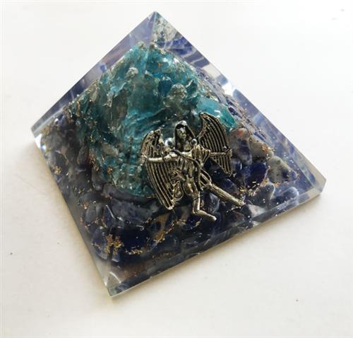 Orgone Pyramid Aquamarine-Sodalite Archangel Micheal l 40-45