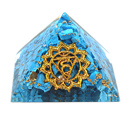 Orgonite Pyramid, Throat chakra - Turquoise 40mm