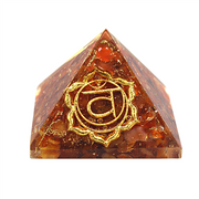 Orgonite pyramid, sacral chakra - carnelian