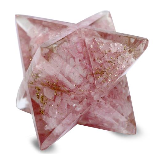 Orgone Big Size Rose Quartz Merkaba Star