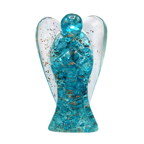Orgone angel figurines- blue topaz 7cm