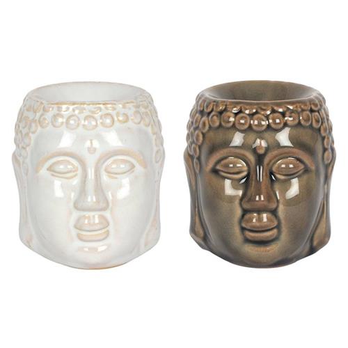 Buddha Head Oil Burner 8 cm (2 pcs) Black and White