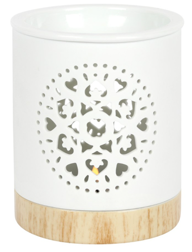 White Mandala Cut Out Oil Burner