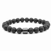 Black Lava Hematite Stone Bracelet 8 mm