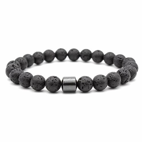 Black Lava Hematite Stone Bracelet 8 mm