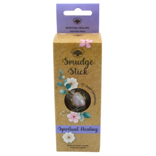 Green Tree Spiritual Healing Smudge Stick with Amethyst