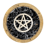 Pentagram Incense Holder With Black Tourmaline Chips