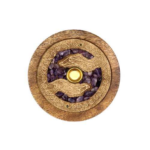 Incense Holder- Healing Hands, Amethyst