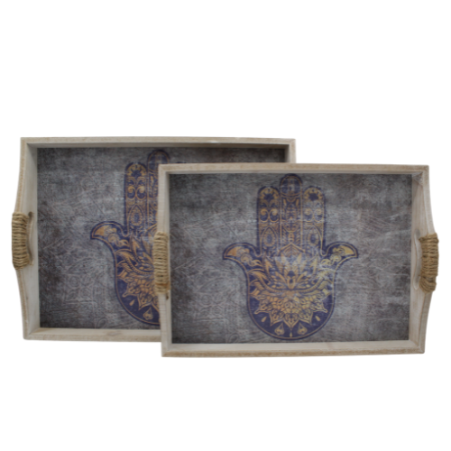 Tray Hand of Fatima Dark-Coloured Set 2 un.