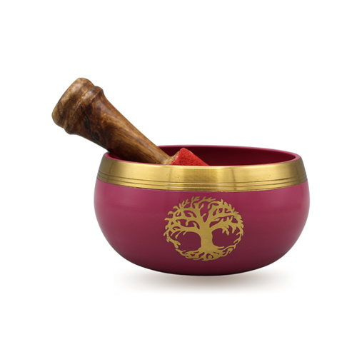 Singing bowl pink Tree of Life 9 cm set of 4 pcs