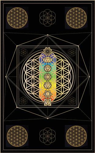 Twin Tapestry Rainbow Flower of Life 210X140 cm