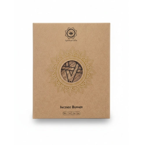 Mango Wood Incense Holder Pentagram with wooden border