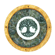 Tree Of Life Incense Holder With Green Aventurine Chips