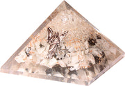 Orgonite Pyramid with Rainbow Moonstone & Clear Quartz