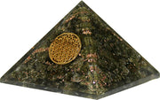 Large Orgonite pyramid Epidot Flower of Life