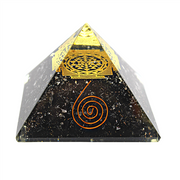 Orgonite Pyramid - Black Tourmaline, Sri Yantra 70 mm