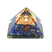 Orgonite Pyramid Lapis Inside With Copper Spiral & Pyramid 7