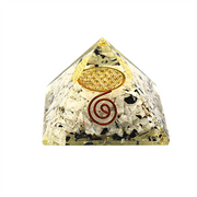 ORGONITE PYRAMID RAINBOW MOONSTONE  W FLOWER OF LIFE 40