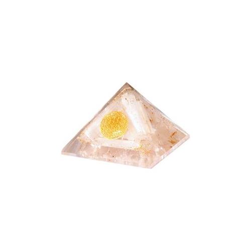 Agate Resin Pyramid White Gypsum Inside With Flower