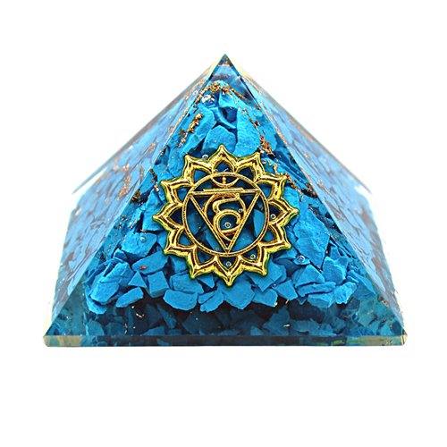 Orgonite Pyramid, Throat chakra - Turquoise 6 cm