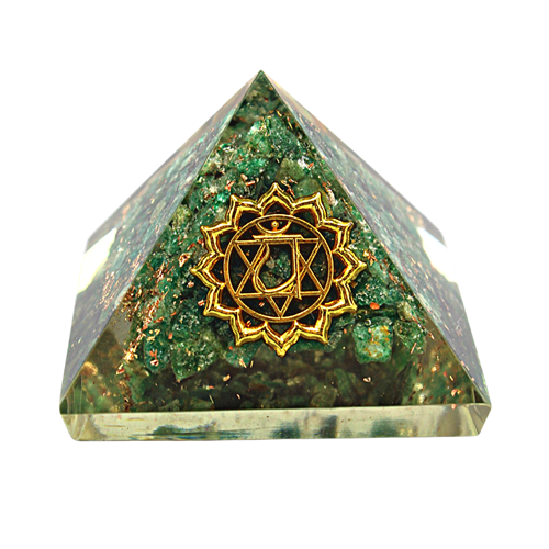 Orgonite Pyramid-Heart Green Aventurine 40 mm
