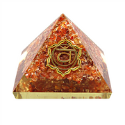 Orgonite pyramid, sacral chakra - carnelian 6 cm