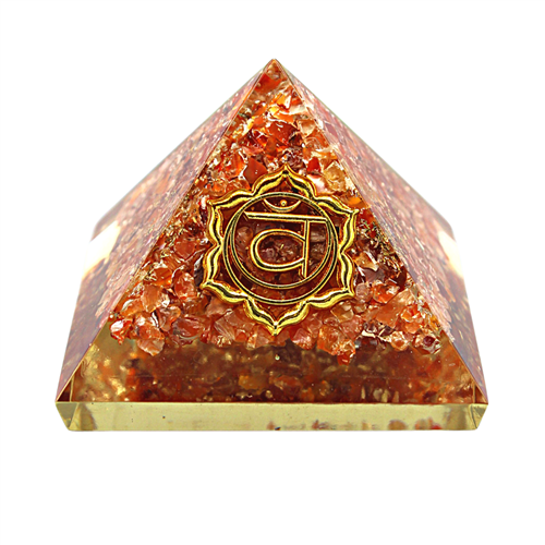 Orgonite pyramid, sacral chakra - carnelian 6 cm