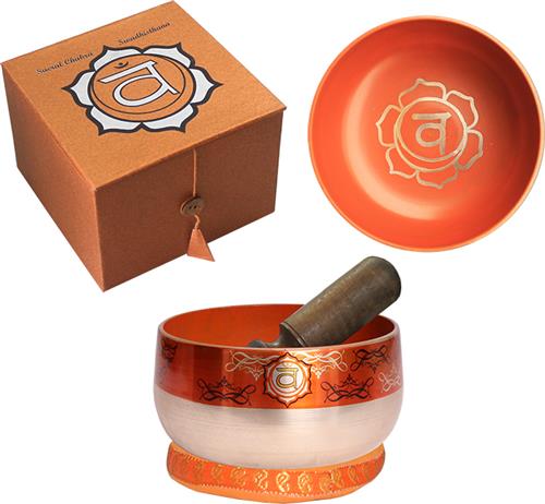 New Chakra Singing Bowl Silver Brass-Orange
