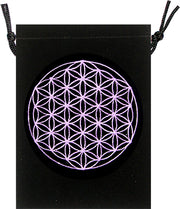 POUCH - BLACK VELVET FLOWER OF LIFE 5x7"