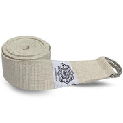 Ivory Cotton Yoga 8 ft. strap with wrapped  1.5â€™â€™ D-ring