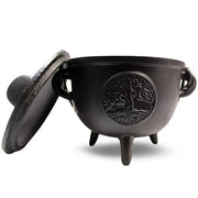 Cast Iron Cauldron Tree Of Life Black 14.5x13 cm