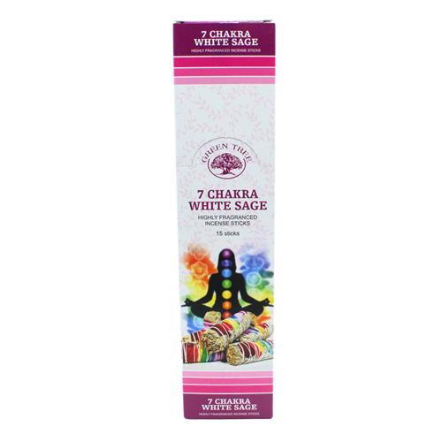Green Tree 7 Chakra White Sage Incense 15 Sticks