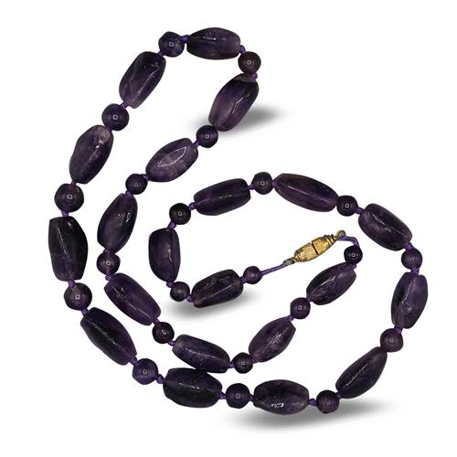Tumbled Stones Necklace Amethyst
