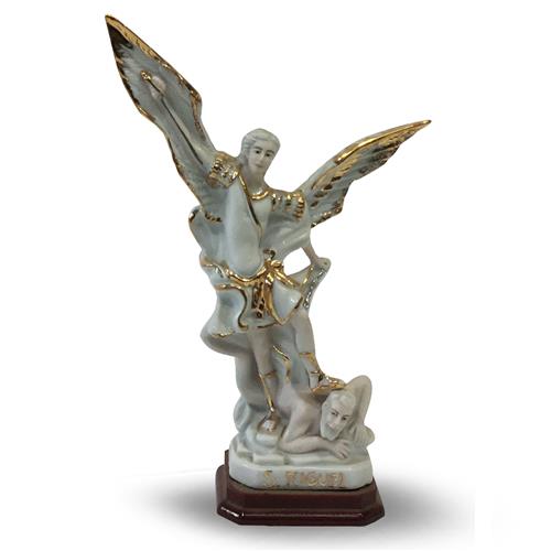St Michael wit goud 20 cm