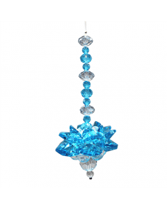 Glazen Hangende Kristal 7 Chakra kralen Lotus Flower Light Blauw